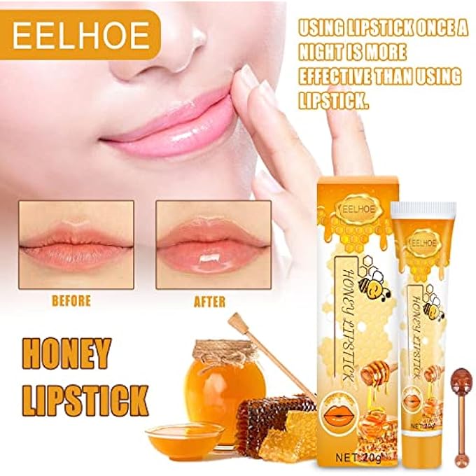 EELHOE NATURAL LIP REPAIR BALM LIP BALM HONEY MOISTURISING LIP BALM HYDRATING LIP BALM CHAPSTICK MOISTURISING LIP CARE REPAIR LIPSTICK (A) - Image 4